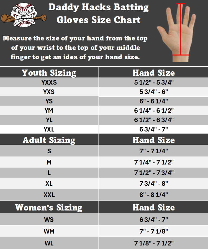 Daddy Hacks Batting Gloves Long Cuff